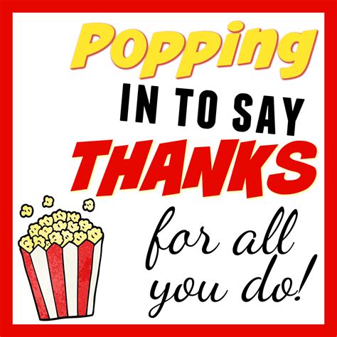 Just Popping By To Say Thanks Free Printable